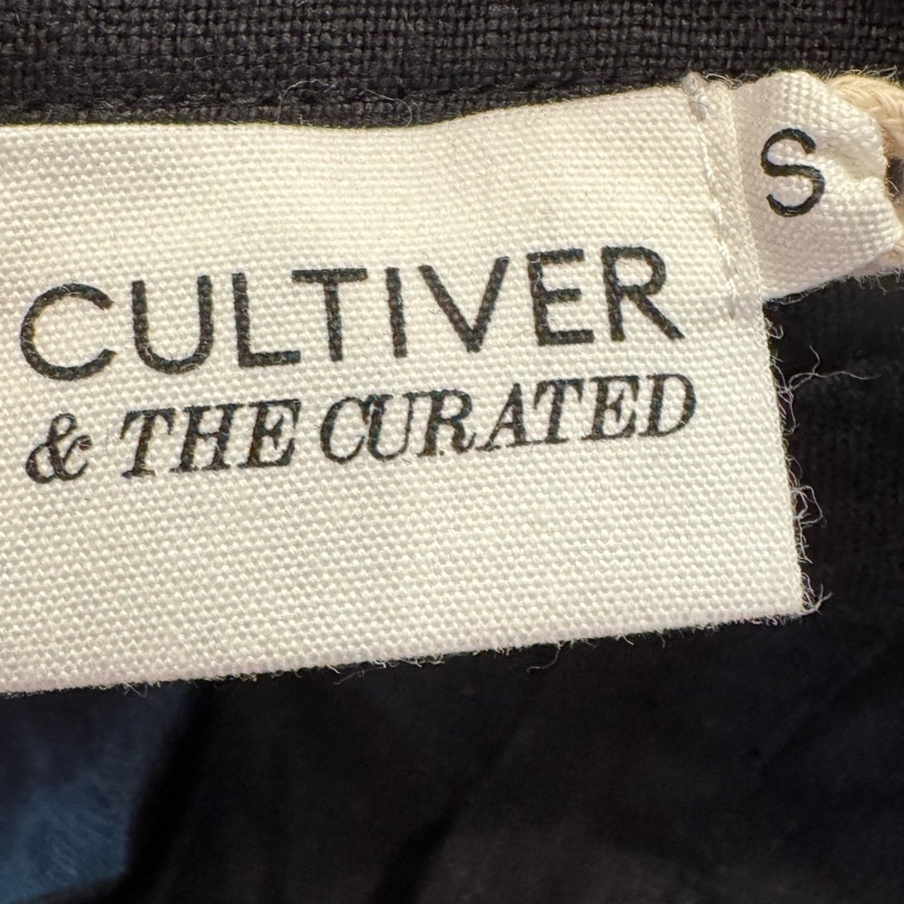 Cultiver X The Curated 100% Linen Belted Black The Cristi Linen Shirt Small Nwt — image 2 of 6
